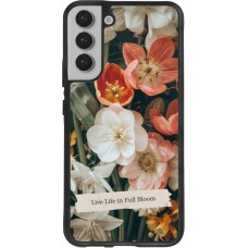 Coque Samsung Galaxy S22+ - Silicone rigide noir Full Bloom 2026