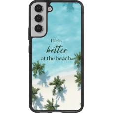 Samsung Galaxy S22+ Case Hülle - Silikon schwarz Summer 2025 Life is better at the beach