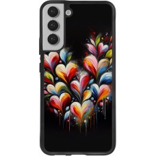 Samsung Galaxy S22+ Case Hülle - Silikon schwarz Valentin 2024 Schwarzes Herz Abstrakt