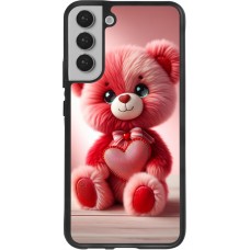 Samsung Galaxy S22+ Case Hülle - Silikon schwarz Valentin 2024 Rosaroter Teddybär