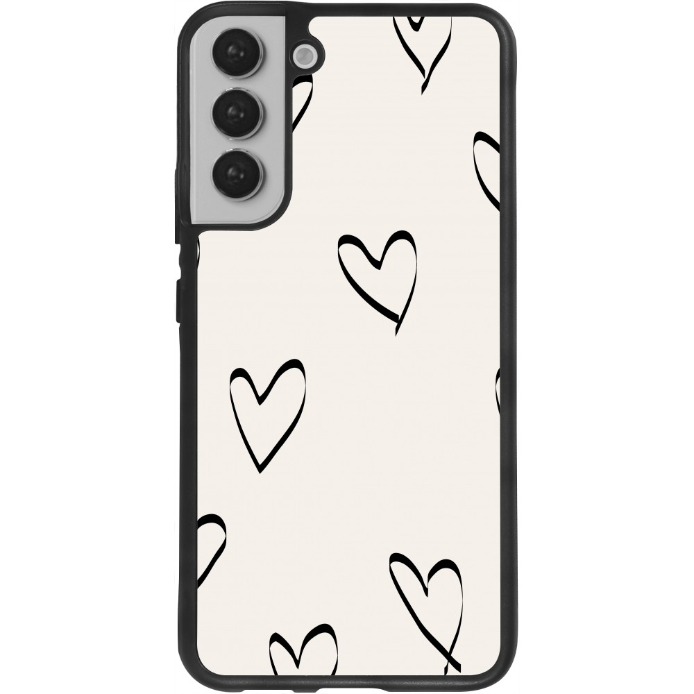 Samsung Galaxy S22+ Case Hülle - Silikon schwarz Valentine 2023 minimalist hearts