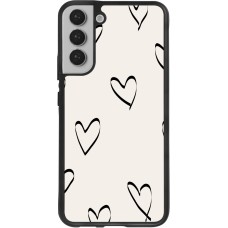 Samsung Galaxy S22+ Case Hülle - Silikon schwarz Valentine 2023 minimalist hearts
