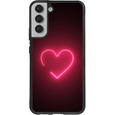 Samsung Galaxy S22+ Case Hülle - Silikon schwarz Valentine 2023 single neon heart