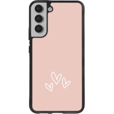 Samsung Galaxy S22+ Case Hülle - Silikon schwarz Valentine 2023 three minimalist hearts