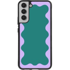 Samsung Galaxy S22+ Case Hülle - Silikon schwarz Wavy Rectangle Green Purple