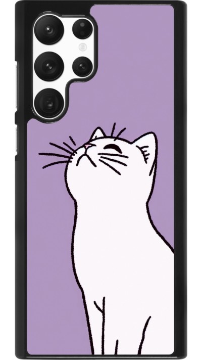 Coque Samsung Galaxy S22 Ultra - Chat sur fond violet