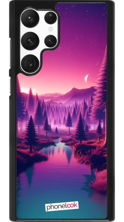 Coque Samsung Galaxy S22 Ultra - Paysage Violet-Rose