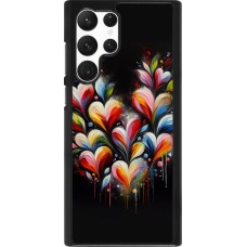 Coque Samsung Galaxy S22 Ultra - Valentine 2024 Coeur Noir Abstrait