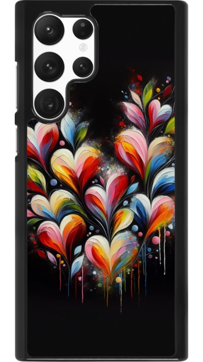 Coque Samsung Galaxy S22 Ultra - Valentine 2024 Coeur Noir Abstrait