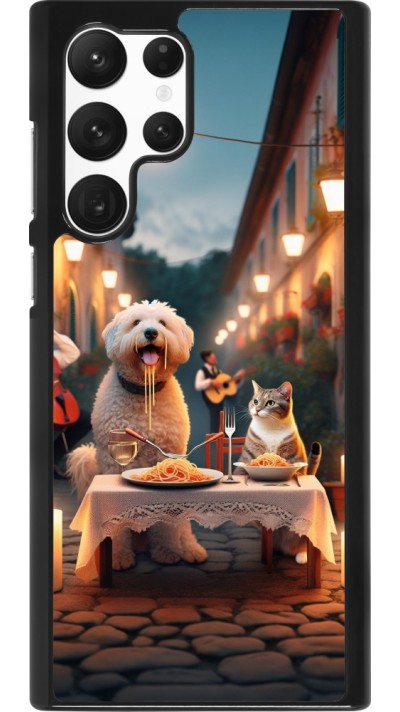 Coque Samsung Galaxy S22 Ultra - Valentine 2024 Dog & Cat Candlelight