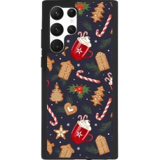 Coque Samsung Galaxy S22 Ultra - Silicone rigide noir Christmas 25 Pattern Gingerbread House