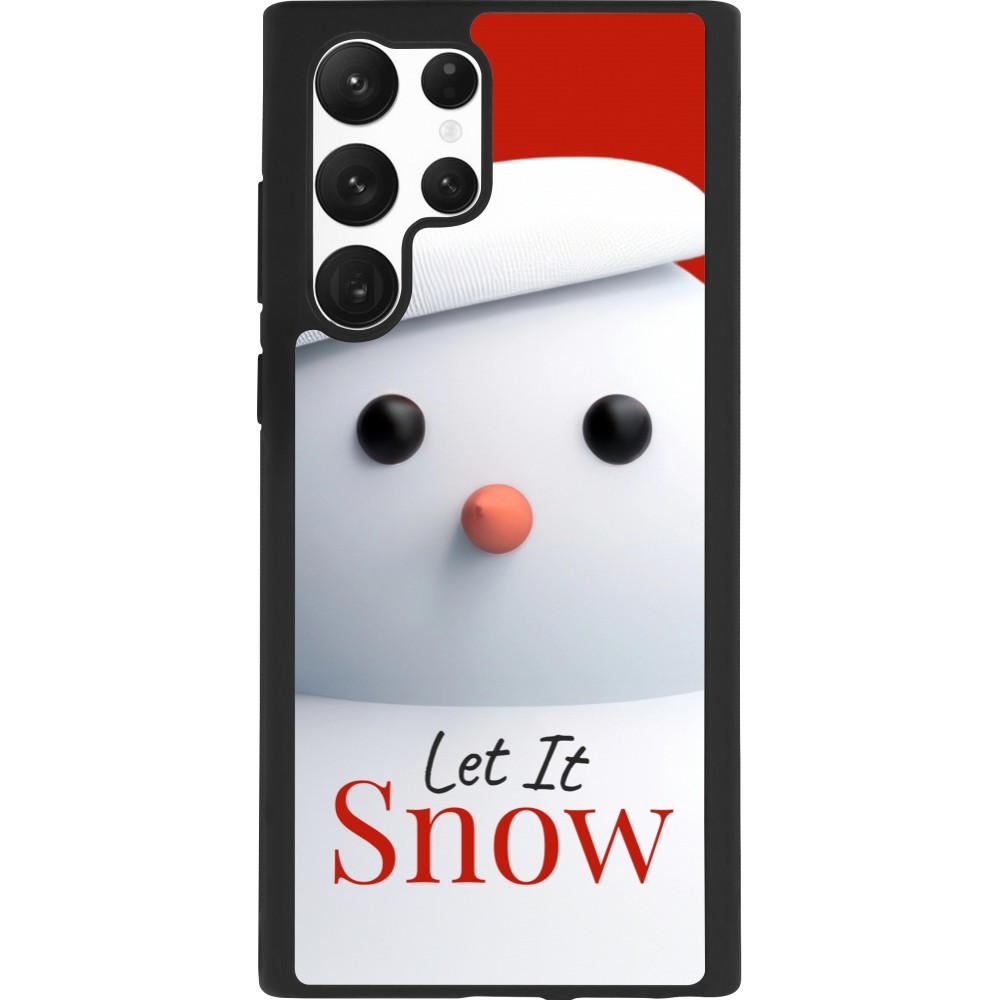 Coque Samsung Galaxy S22 Ultra - Silicone rigide noir Christmas 25 Xmas Snowman