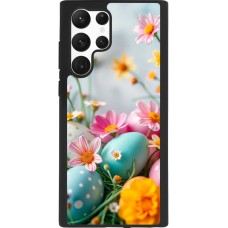 Coque Samsung Galaxy S22 Ultra - Silicone rigide noir Easter 2026 Eggs with flowers