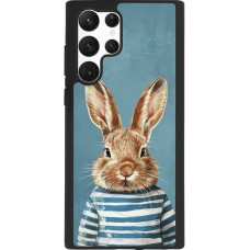 Coque Samsung Galaxy S22 Ultra - Silicone rigide noir Easter 2026 Rabbit navy
