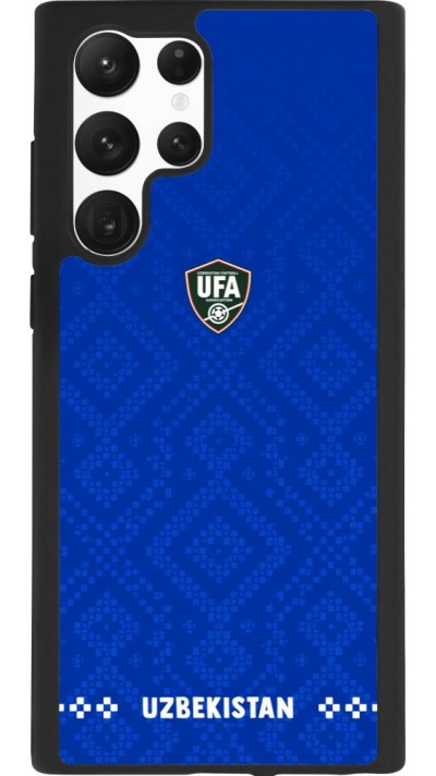 Coque Samsung Galaxy S22 Ultra - Silicone rigide noir Maillot de football Ouzbékistan 2026 personnalisable