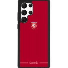 Coque Samsung Galaxy S22 Ultra - Silicone rigide noir Maillot de football Répuplique Tchèque 2026 personnalisable