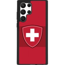 Coque Samsung Galaxy S22 Ultra - Silicone rigide noir Hockey World Championship Ecusson Suisse