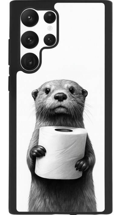 Samsung Galaxy S22 Ultra Case Hülle - Silikon schwarz Otter Toilettenpapier