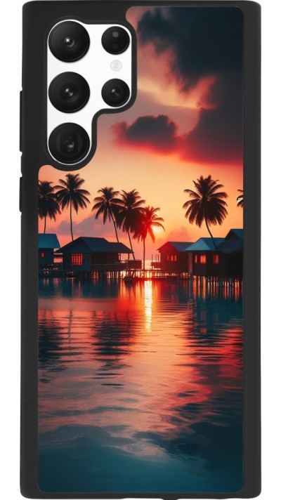 Samsung Galaxy S22 Ultra Case Hülle - Silikon schwarz Paradies Malediven