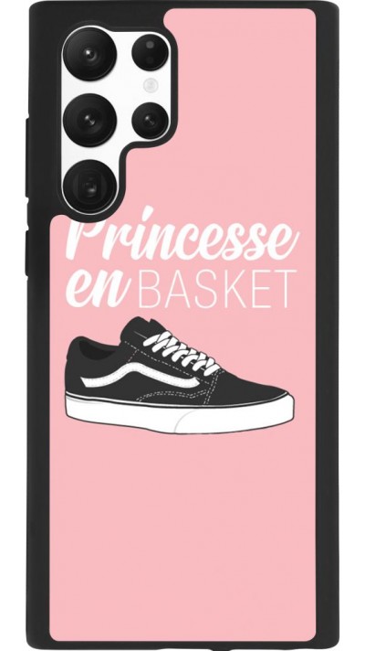 Coque Samsung Galaxy S22 Ultra - Silicone rigide noir princesse en basket