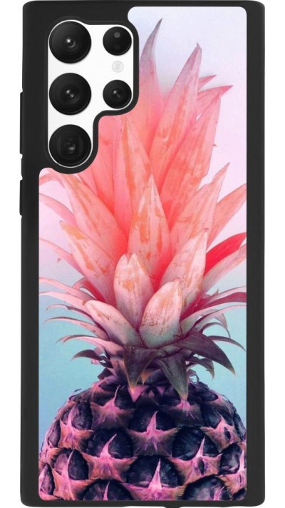 Coque Samsung Galaxy S22 Ultra - Silicone rigide noir Purple Pink Pineapple