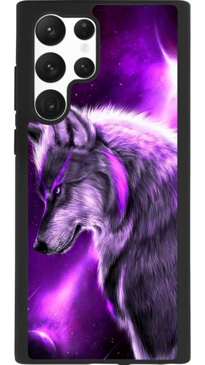 Coque Samsung Galaxy S22 Ultra - Silicone rigide noir Purple Sky Wolf