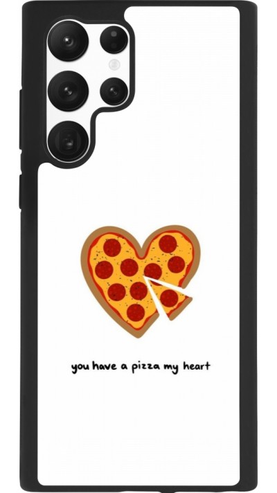 Samsung Galaxy S22 Ultra Case Hülle - Silikon schwarz Saint Valentines Day 26 You have my pizza heart
