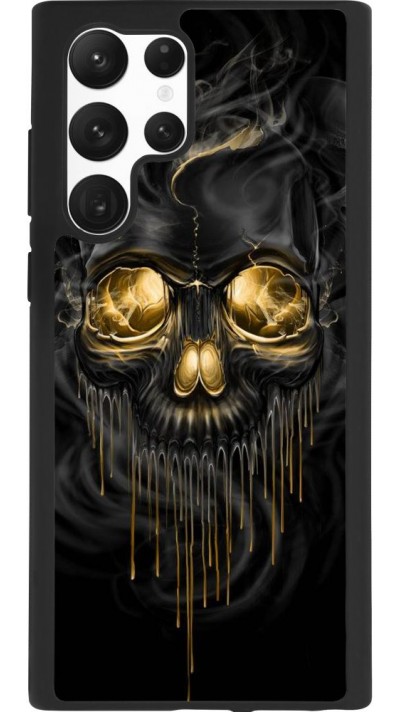 Coque Samsung Galaxy S22 Ultra - Silicone rigide noir Skull 02