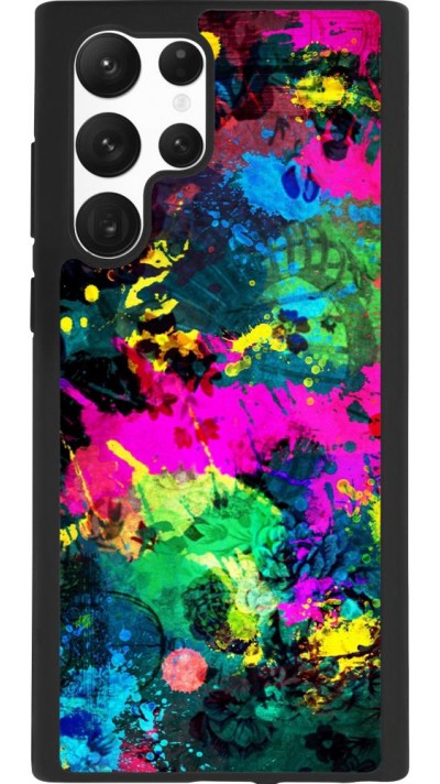 Coque Samsung Galaxy S22 Ultra - Silicone rigide noir Splash paint