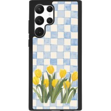 Coque Samsung Galaxy S22 Ultra - Silicone rigide noir Blue vichy tulips Spring 2026