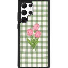 Coque Samsung Galaxy S22 Ultra - Silicone rigide noir Green vichy tulips Spring 2026