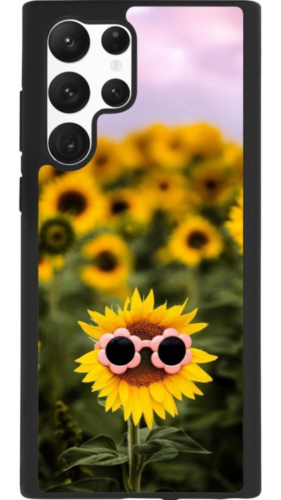 Samsung Galaxy S22 Ultra Case Hülle - Silikon schwarz Sunflower with glasses Spring 2026