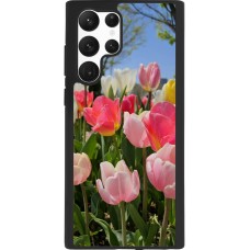 Coque Samsung Galaxy S22 Ultra - Silicone rigide noir Tulips 2026