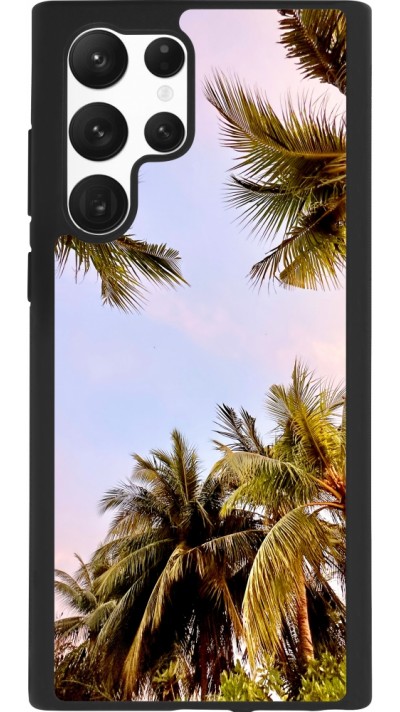 Samsung Galaxy S22 Ultra Case Hülle - Silikon schwarz Summer 2023 palm tree vibe