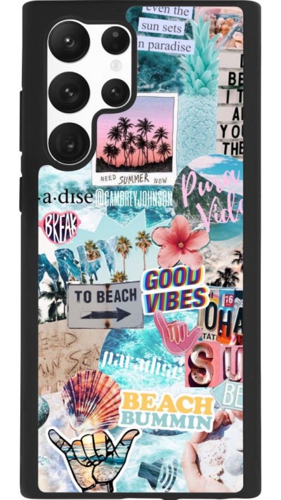Coque Samsung Galaxy S22 Ultra - Silicone rigide noir Summer 20 collage