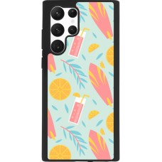 Samsung Galaxy S22 Ultra Case Hülle - Silikon schwarz Summer 2025 Pattern citron