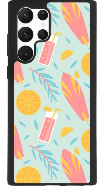 Samsung Galaxy S22 Ultra Case Hülle - Silikon schwarz Summer 2025 Pattern citron