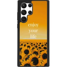 Coque Samsung Galaxy S22 Ultra - Silicone rigide noir Summer 2026 Enjoy your life