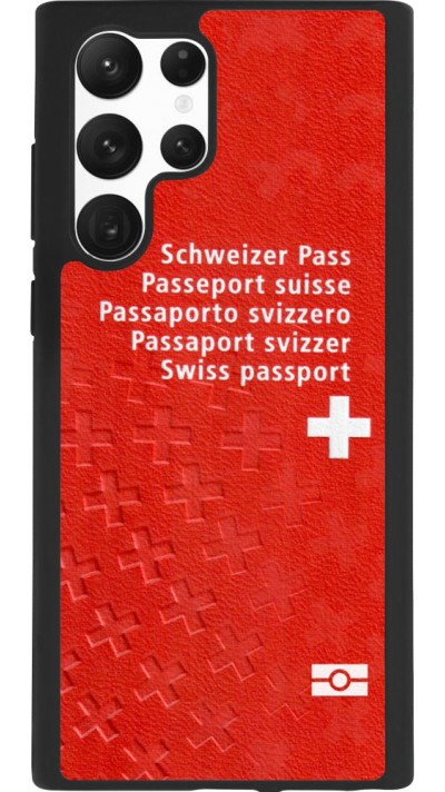 Coque Samsung Galaxy S22 Ultra - Silicone rigide noir Swiss Passport