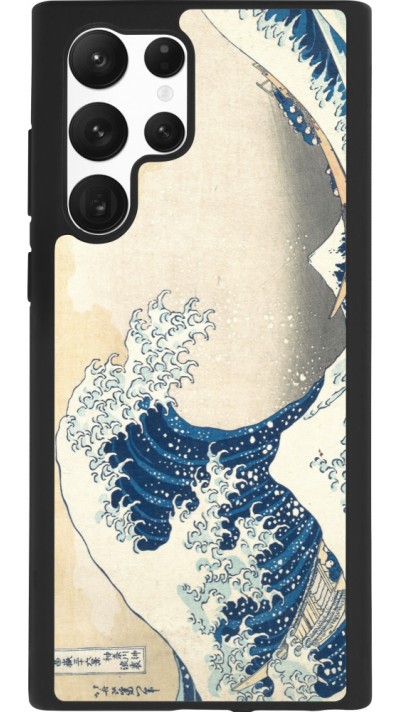 Coque Samsung Galaxy S22 Ultra - Silicone rigide noir Tableau art - La Grande Vague de Kanagawa - Hokusai