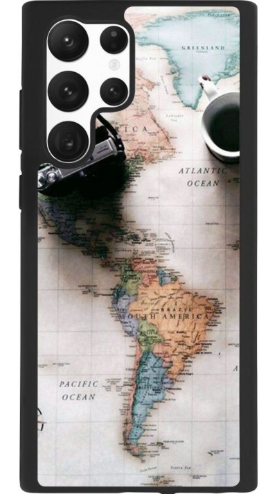 Coque Samsung Galaxy S22 Ultra - Silicone rigide noir Travel 01