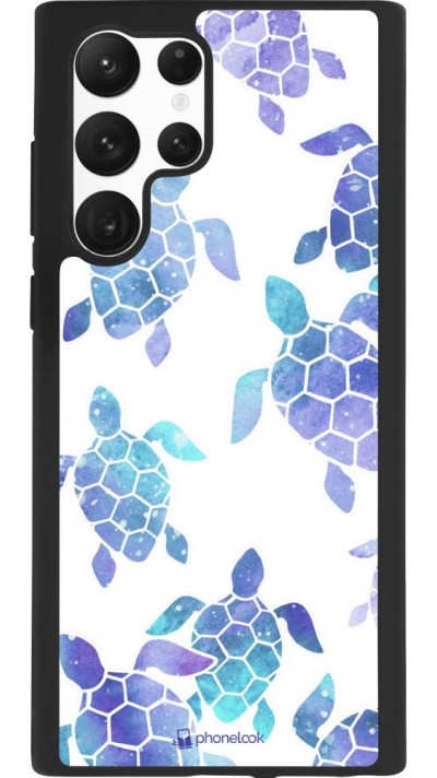 Coque Samsung Galaxy S22 Ultra - Silicone rigide noir Turtles pattern watercolor
