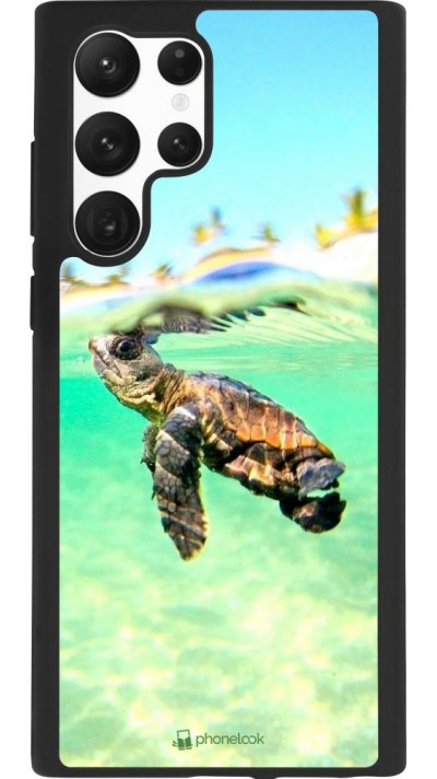 Coque Samsung Galaxy S22 Ultra - Silicone rigide noir Turtle Underwater