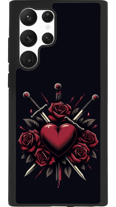 Samsung Galaxy S22 Ultra Case Hülle - Silikon schwarz Valentine 2024 gothic love