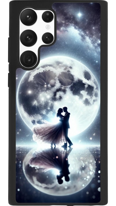 Samsung Galaxy S22 Ultra Case Hülle - Silikon schwarz Valentin 2024 Liebe unter dem Mond