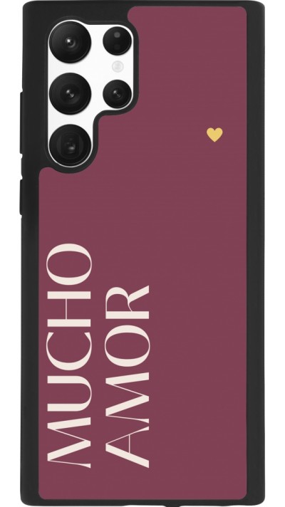 Samsung Galaxy S22 Ultra Case Hülle - Silikon schwarz Valentine 2024 mucho amor rosado