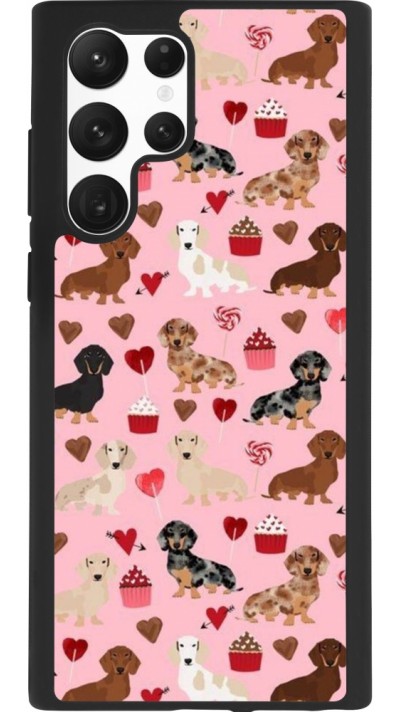 Samsung Galaxy S22 Ultra Case Hülle - Silikon schwarz Valentine 2024 puppy love