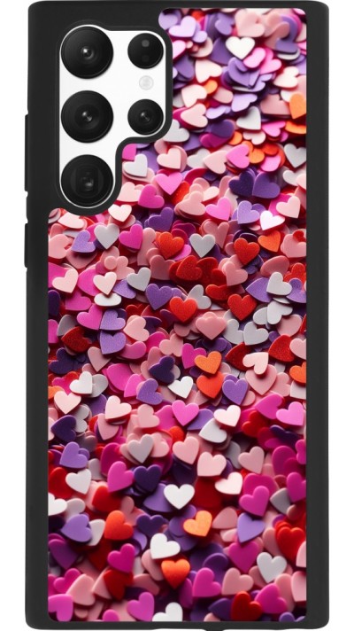 Samsung Galaxy S22 Ultra Case Hülle - Silikon schwarz Valentin 2025 Konfetti