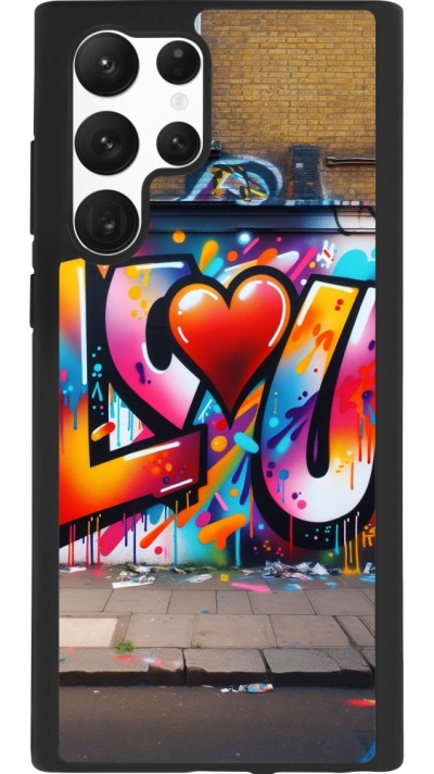Samsung Galaxy S22 Ultra Case Hülle - Silikon schwarz Valentin 2025 Liebe U Tag