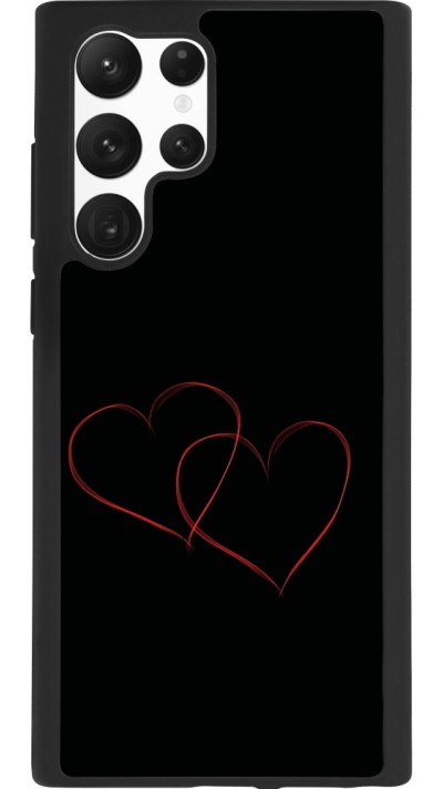 Samsung Galaxy S22 Ultra Case Hülle - Silikon schwarz Valentine 2023 attached heart